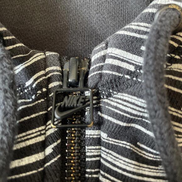 Nike AW77 FT Hoodie Black White Speed Stripe 614488-010 Men’s Sz Large - Picture 3 of 9